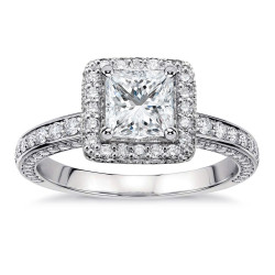 White Gold 2 2/5ct TDW Princess-Cut Diamond Engagement Ring - Handcrafted By Name My Rings™