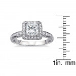 White Gold 2 2/5ct TDW Princess-Cut Diamond Engagement Ring - Handcrafted By Name My Rings™