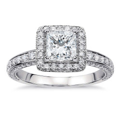 White Gold 2 2/5ct TDW Princess-Cut Diamond Engagement Ring - Handcrafted By Name My Rings™