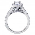 White Gold 3 1/3ct TDW Diamond Halo Bridal Ring Set - Handcrafted By Name My Rings™