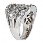 White Gold 3 7/8ct TDW Diamond Baguette Round Ring - Handcrafted By Name My Rings™