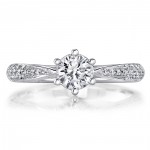 White Gold 3/4ct TDW Diamond Engagement Ring - Handcrafted By Name My Rings™