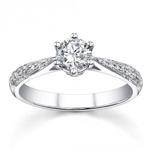 White Gold 3/4ct TDW Diamond Engagement Ring - Handcrafted By Name My Rings™