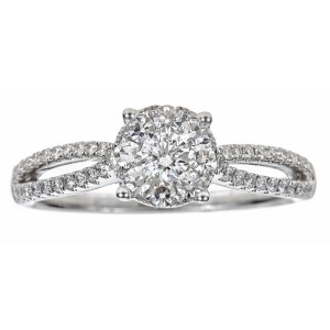 White Gold 3/5ct TDW Diamond Pave Vintage Ring - Handcrafted By Name My Rings™