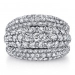 White Gold 4ct TDW Round Diamond Pave-set Dome Ring - Handcrafted By Name My Rings™