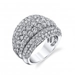 White Gold 4ct TDW Round Diamond Pave-set Dome Ring - Handcrafted By Name My Rings™