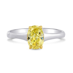 White and Gold 1 1/10ct TDW Yellow Diamond Engagement Solitaire Ring - Handcrafted By Name My Rings™