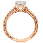 1ct Diamond Solitaire Rose Gold Vintage Engagement Ring Art Deco Filigree Clarity Enhanced  - Handcrafted By Name My Rings™