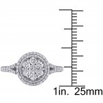 1ct TDW Diamond Flower Double Halo Engagement Ring in White Gold by The Signature Collection - Handcrafted By Name My Rings™