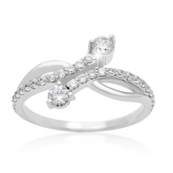 2Be Bonded Together White Gold 1/2ct TDW Two Diamond Plus Ring - Handcrafted By Name My Rings™