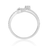 2Be Bonded Together White Gold 1/2ct TDW Two Diamond Plus Ring - Handcrafted By Name My Rings™