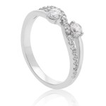 2Be Bonded Together White Gold 3/8ct TDW Two Diamond Plus Ring - Handcrafted By Name My Rings™