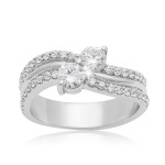 2Be Bonded Together White Gold 1ct TDW Two Diamond Plus Ring - Handcrafted By Name My Rings™