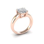 3/4 Carat Cushion Diamond Solitaire Engagement Ring in 14 Karat Rose Gold - Handcrafted By Name My Rings™