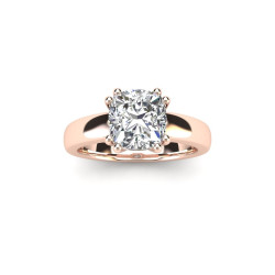 3/4 Carat Cushion Diamond Solitaire Engagement Ring in 14 Karat Rose Gold - Handcrafted By Name My Rings™