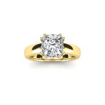 3/4 Carat Cushion Diamond Solitaire Engagement Ring in 14 Karat Gold - Handcrafted By Name My Rings™