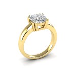 3/4 Carat Cushion Diamond Solitaire Engagement Ring in 14 Karat Gold - Handcrafted By Name My Rings™
