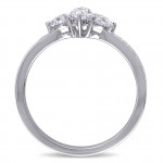 5/8ct TDW Round Marquise and Heart-Cut Diamond 3-Stone Engagement Ring in White Gold by The Signature Collection - Handcrafted By Name My Rings™