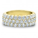 Gold 2ct TDW Multi-row Prong-set Diamond Ring - Handcrafted By Name My Rings™