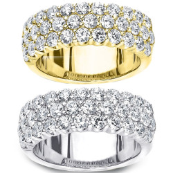 Gold 2ct TDW Multi-row Prong-set Diamond Ring - Handcrafted By Name My Rings™