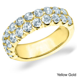 White or Gold 2ct TDW Double Row Diamond Ring - Handcrafted By Name My Rings™