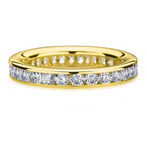 or Gold 1 1/2ct TDW Channel Set Diamond Wedding Band - Handcrafted By Name My Rings™