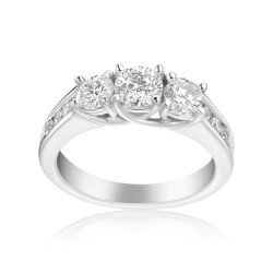 White Gold 1 1/2ct TDW 3-stone Diamond Ring - Handcrafted By Name My Rings™