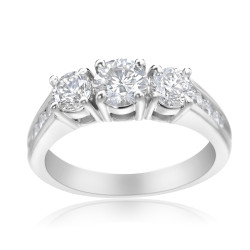 White Gold 1 1/2ct TDW 3-stone Diamond Ring - Handcrafted By Name My Rings™