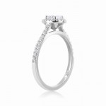 White Gold 1/2ct Oval Center and 1/4ct Round Diamond Halo Ring - Handcrafted By Name My Rings™