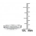 White Gold 1/2ct TDW 3-stone Diamond Princess Ring - Handcrafted By Name My Rings™