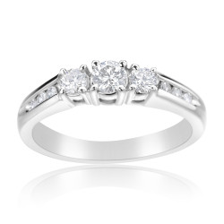 White Gold 1/2ct TDW Diamond 3-stone Ring - Handcrafted By Name My Rings™