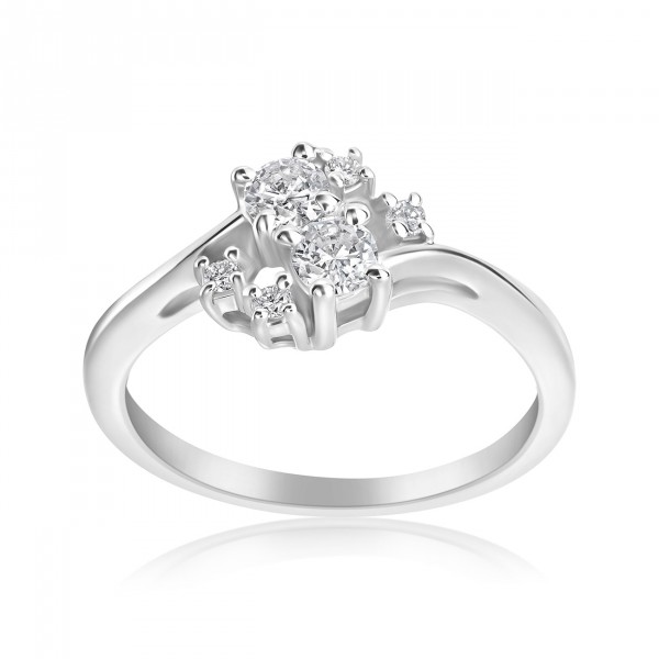 White Gold 1/3ct TDW 2-stone Forever Ring - Handcrafted By Name My Rings™
