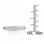 White Gold 1ct TDW 3-Stone Princess Cut Ring - Handcrafted By Name My Rings™