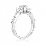 White Gold 1ct TDW 3-stone Diamond Princess Ring - Handcrafted By Name My Rings™
