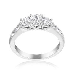 White Gold 1ct TDW 3-stone Diamond Ring - Handcrafted By Name My Rings™