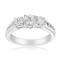 White Gold 1ct TDW 3-stone Diamond Ring - Handcrafted By Name My Rings™