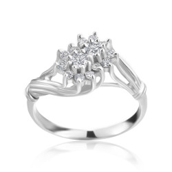 White Gold 2/5ct TDW Diamond Cluster Ring - Handcrafted By Name My Rings™