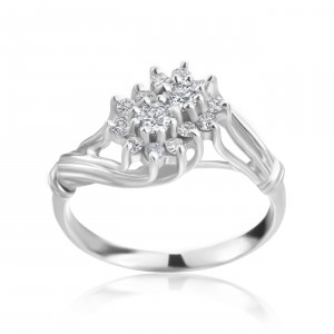 White Gold 2/5ct TDW Diamond Cluster Ring - Handcrafted By Name My Rings™