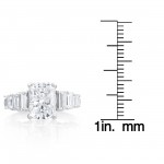 Platinum Radiant 3 1/4ct with 6 Baguette 1 1/10ct TDW Diamond Ring - Handcrafted By Name My Rings™