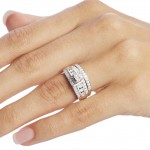 Gold 1ct TDW Diamond Princess-cut Bridal Ring Set - Handcrafted By Name My Rings™