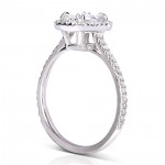 White Gold 1 1/3ct TDW Emerald-cut Diamond Halo Engagement Ring - Handcrafted By Name My Rings™