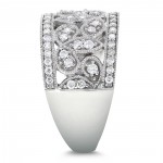 White Gold 1/2ct TDW White Diamond Floral Diamond Band - Handcrafted By Name My Rings™