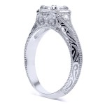 White Gold 5/8ct TDW Diamond Antique Filigree Engagement Ring - Handcrafted By Name My Rings™