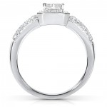 White Gold 5/8ct TDW Diamond Bridal Halo Ring Set - Handcrafted By Name My Rings™