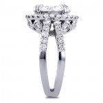 Kobelli White Gold 6ct TCW Forever One Near Colorless Moissanite and Diamond Halo Split Shank Engagement Ring - Handcrafted By Name My Rings™