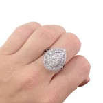 White Gold 1ct TDW Diamond Pear Shape Ring - Handcrafted By Name My Rings™
