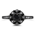Black Gold 3/5ct TDW Diamond Antique Ring - Handcrafted By Name My Rings™