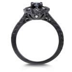 Black Gold 3/5ct TDW Diamond Antique Ring - Handcrafted By Name My Rings™