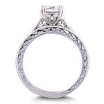 Gold 1 1/10ct Cushion Brilliant Moissanite and Diamond Accent Antique Cathedral Bridal Set - Handcrafted By Name My Rings™