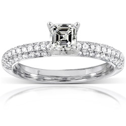 Gold 1/2ct TDW Asscher Diamond Ring - Handcrafted By Name My Rings™